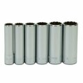 Williams Socket Set, 6 Pieces, 1/4 Inch Dr, Deep, 1/4 Inch Size JHWWSMD-6RC